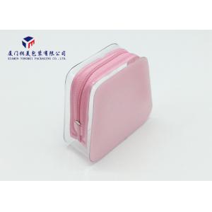 Buy cheap Trapezoid Shape Soft PVC Bags Pink Matte Back Pack Cosmetic Product 10.5X4X9cm from wholesalers