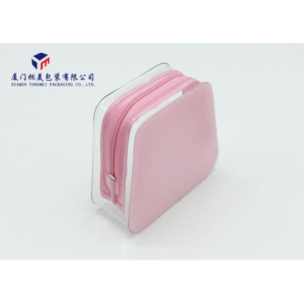 Buy cheap Trapezoid Shape Soft PVC Bags Pink Matte Back Pack Cosmetic Product 10.5X4X9cm from wholesalers