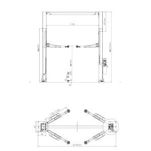 Buy cheap 4T Capacity Electric Release 2 Post Lift Car Lifting Machine from wholesalers