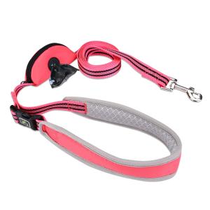 Buy cheap Reflective Padded Nylon Dog Leash With Handle Poop Bag Holder from wholesalers