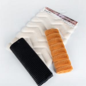 Customized Designs Faux Fur Fabric Polyester Stripe Embossing for Women's Winter