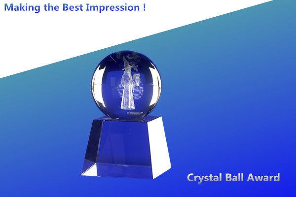 sphere award/crystal sphere award/crystal ball with base award/blank crystal