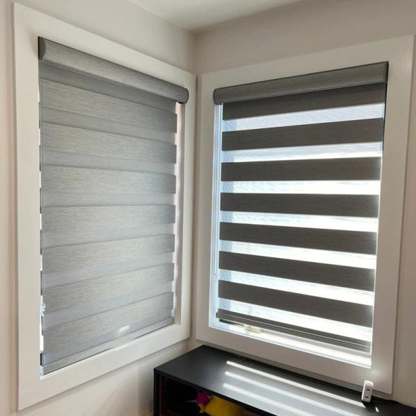 Buy cheap Grey Electric Smart Zebra Shading Window Blinds Customized for Your Requirements from wholesalers