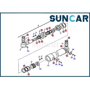 Buy cheap PC110R-1 Komatsu Excavator Inner Repair Kit 21D-61-14140 Boom Swing Cylinder Seal Kit Gasket from wholesalers