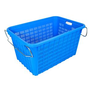 Buy cheap Customized Color Mesh Style Plastic Logistic Distribution Basket with Side Metal Handle from wholesalers
