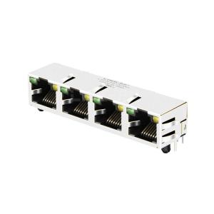 Buy cheap X Multiple XRJM-S-04-8-8-4-F2 Compatible LINK-PP LPJE401AHNL Tab Up Green/Yellow LED 1X4 Port Lan Ethernet RJ45 without Integrated Magnetics from wholesalers