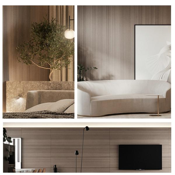 Odorless Bamboo Fiber Wall Panel Wood Grain Veneer Sheets 1220*2440mm