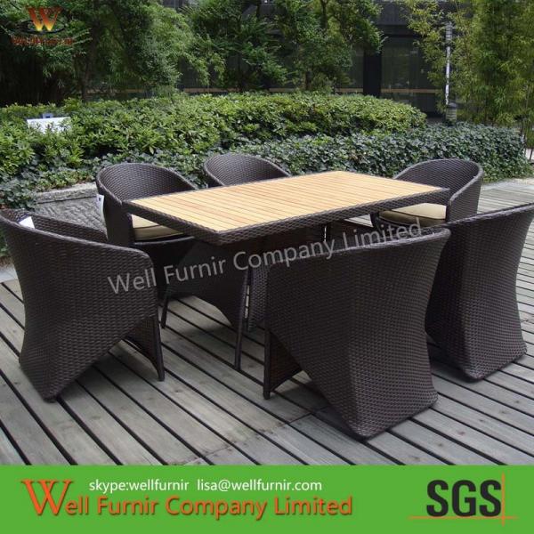 Buy cheap outdoor /indoor wicker dinning set with table and 6pcs chairs from wholesalers