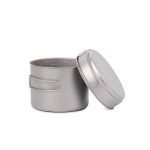 Buy cheap 1600ml 500ml Titanium Camping Cookware Picnic Cooking Pot With Folded Long Handle from wholesalers