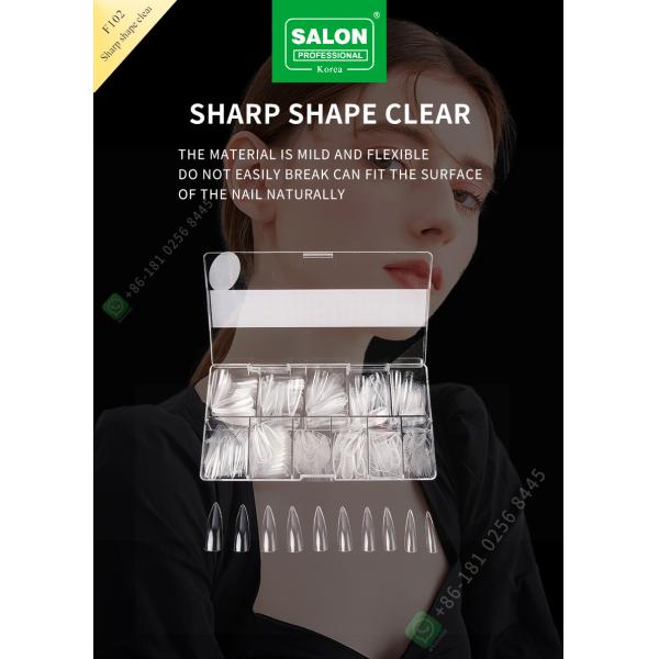Quality 500pcs Sharp Shape Lady French Style Artificial False Nails Half Tips and Full Cover False Nail for sale