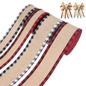 Buy cheap 40mm & 63mm*10y Jute Lattice Ribbon Biodegradable Lattice Burlap Ribbon from wholesalers