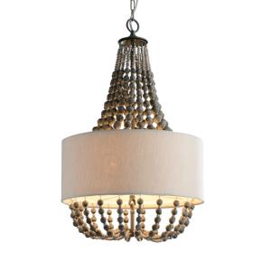 Buy cheap Circular iron chandelier with wood bead Lampshade (WH-CI-42) from wholesalers