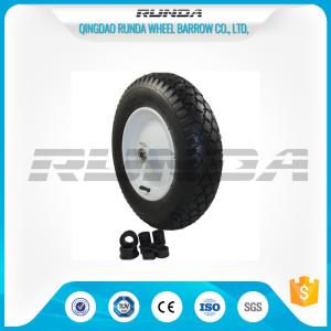 Buy cheap Super Elasticity Heavy Duty Rubber Wheels 4.00-8 , Rubber Caster Wheels Metal Rim from wholesalers