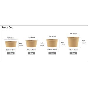Buy cheap Leakproof ZH Kraft Paper Sauce Cups 3oz With Lids from wholesalers