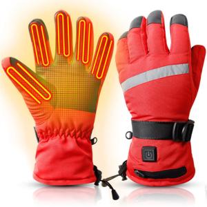 Buy cheap Five Finger Battery Warming Gloves One Button Leather Material from wholesalers