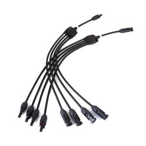 MC4 Panel Cable Connectors Y Type 4 in 1, Extension Cable Pair Solar Plug Socket