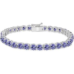 Buy cheap 24.70 CTW Natural Tanzanite And CZ Bracelet In 14K Solid White Gold from wholesalers