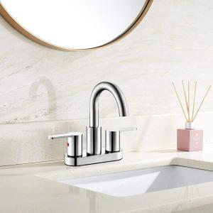 Buy cheap CUPC Matte Black Bathroom Faucet 4 Inch Centerset Nickel Golden from wholesalers