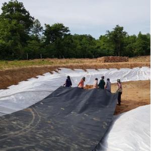 Buy cheap 1m-8m Width HDPE Geomembrane for Landfill Artificial Lake Tank Dam Fish Pond Farm Liner from wholesalers