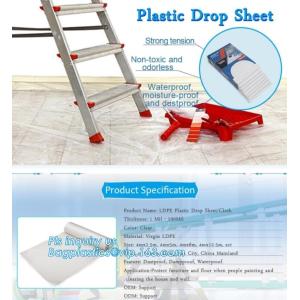 HDPE protective plastic Drop sheet Drop cloth Paint dust sheet, 3.7*3.7m PE
