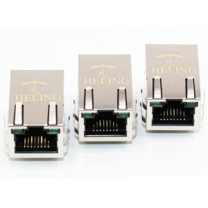 One Port Tab Up R / G RJ45 PoE Magjack Built - In YEL / GRE LED Indicator