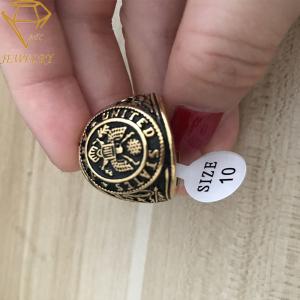 Buy cheap Deep Engraved Steel U.S Mens 18K Custom Military Rings from wholesalers