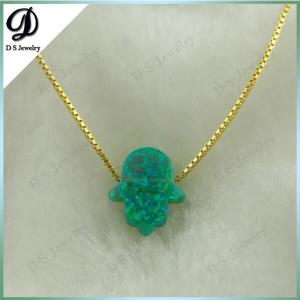 Buy cheap 10*12 gold hamsa necklace opal jewerly product