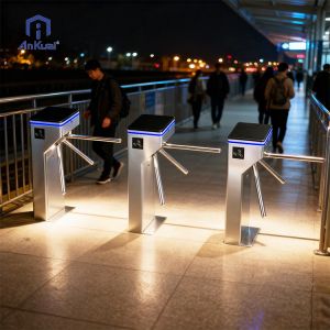 China CE Approved High Security 304 Stainless Steel Face Recognition RFID Card Access Control System Tripod Turnstile for Office on sale