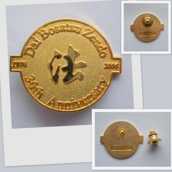 Quality Iron / Copper Epoxy Coating lapel pin badge Stamp With Sandblast for sale