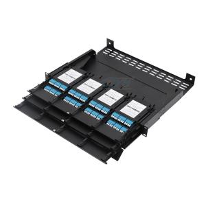Buy cheap 19 inch 1U MPO Fiber Optic Patch Panel with MPO - LC 24F Optical Cassettes from wholesalers