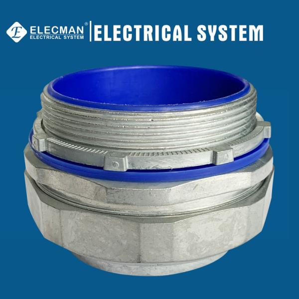 Buy cheap 4" Zinc Straight Liquid Tight Connector With Blue Insulated Throat from wholesalers