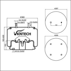 Buy cheap B-12514-012 Natural Rubber Air Spring/ 1R14-042 Air Suspension Spring Parts For OEM Piston Steel W01-358-8052 1110.5E-16 from wholesalers