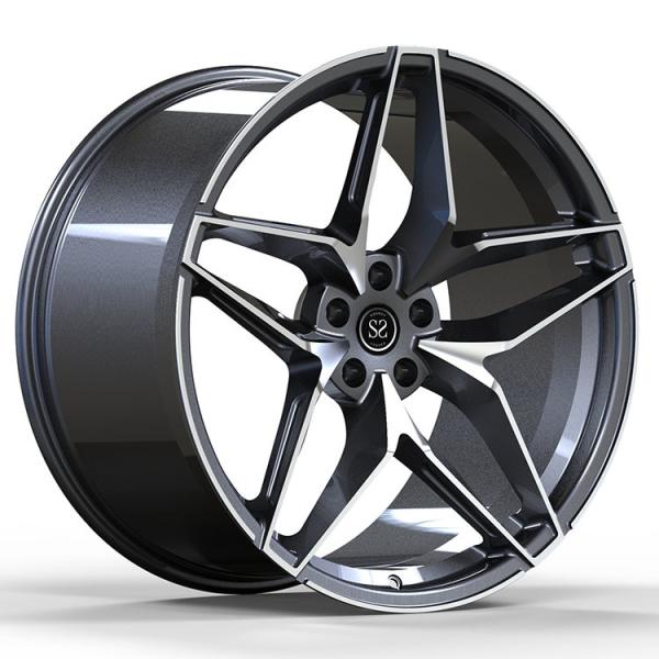 Quality Gun Metal 1 Piece Forged Wheels Machined Face Monoblock Rims 20 Inch 5X108 for sale
