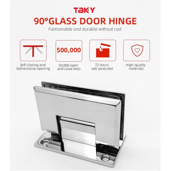 Square Bevel Stainless Steel Glass to Wall Shower Door Hinge for 800-1000MM Door Width