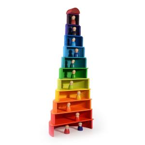 Buy cheap Game 60cm Natural Wooden Rainbow Stacker Baby Laser Carving from wholesalers