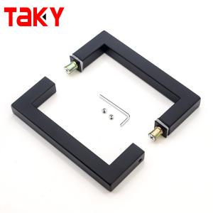 Buy cheap Matt Black Stain Back To Back Sliding Shower Glass Door Square Pull Handle 6 8 Inches from wholesalers