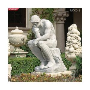 China Custom Outdoor Lawn Marble Sitting Man Statue on sale
