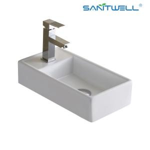 Buy cheap 2023 Chaozhou New Design ceramic basin lavabo wash basin Rectangular above counter basin from wholesalers
