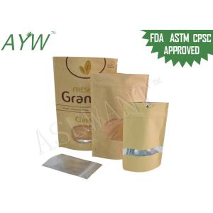 Buy cheap Moisture Proof  Stand Up Kraft Bag With Window, Kraft Paper Food Packing Bags With k from wholesalers