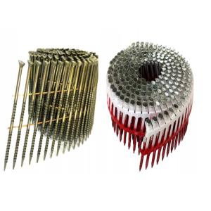 120pcs / Coil Coil Roofing Nails Yellow Twisted Shank Construction