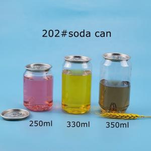 BPA Free Transparent 200ml Plastic Empty Soda Cans