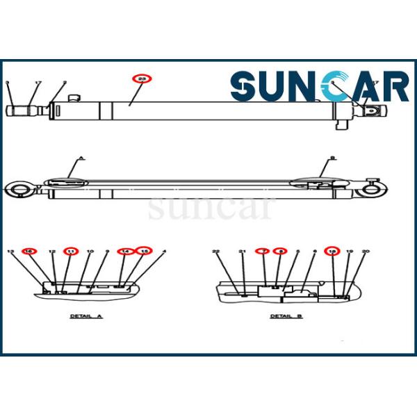 Buy cheap CX50B Case PH01V00037R400 Excavator Arm Seal Repair Kit Hydraulic Cylinder Replacement Kits from wholesalers