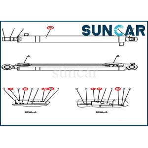 Buy cheap CX50B Case PH01V00037R400 Excavator Arm Seal Repair Kit Hydraulic Cylinder Replacement Kits from wholesalers