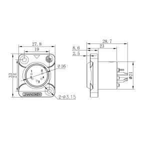 Buy cheap Outdoor Audio Waterproof 5-Pin XLR Female Jack Socket Connector Panel Mount with Sealed Rubber Jacket for Power Applications from wholesalers