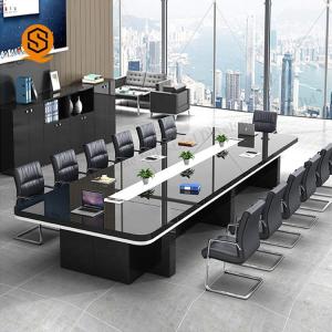 Buy cheap Meeting Room Black Conference Table With Artificial Stone Material from wholesalers