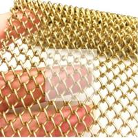 Buy cheap Golden Chain Link 3x3mm Metal Mesh Curtains For Room Dividers Decorative product