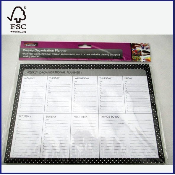 Quality high quality Weekly Organisational planner with 9 pads for sale