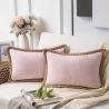 Buy cheap Phantoscope Pack of 2 Farmhouse Decorative Throw Pillow Covers,Solid pattern for home Burlap Linen Trimmed Tailored from wholesalers
