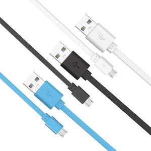 Buy cheap 1M 2.4A Micro USB Data Transfer Cable Flat USB Charging Cable from wholesalers