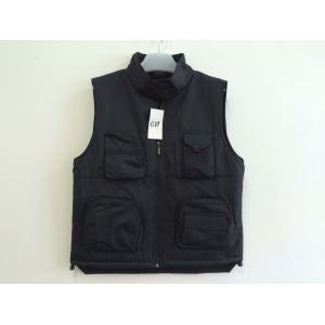 winter vest, warm waist coat, black, S-3XL, pongee outer, padding and polarfleec